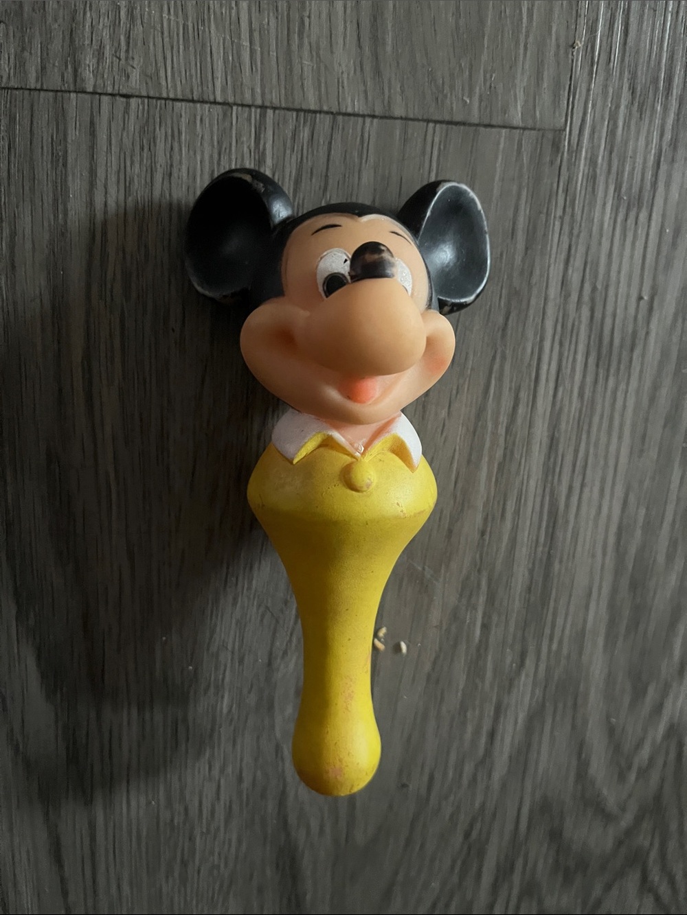 Vintage Mickey Mouse Yellow Handle squeak toy
